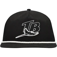 Casquette snapback de golfeur Tampa Bay Rays New Era noire pour hommes