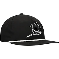 Casquette snapback de golfeur Tampa Bay Rays New Era noire pour hommes