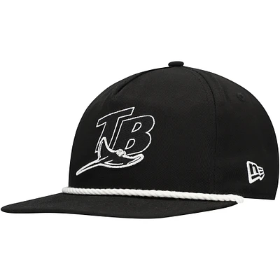 Casquette snapback de golfeur Tampa Bay Rays New Era noire pour hommes