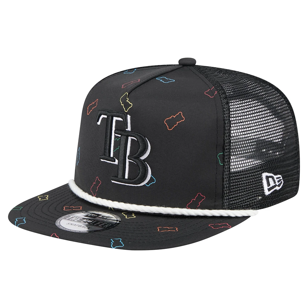 Casquette ajustable de golfeur Tampa Bay Rays noire New Era pour homme