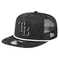 Casquette ajustable de golfeur Tampa Bay Rays noire New Era pour homme