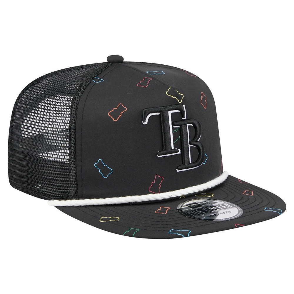 Casquette ajustable de golfeur Tampa Bay Rays noire New Era pour homme