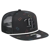 Casquette ajustable de golfeur Tampa Bay Rays noire New Era pour homme