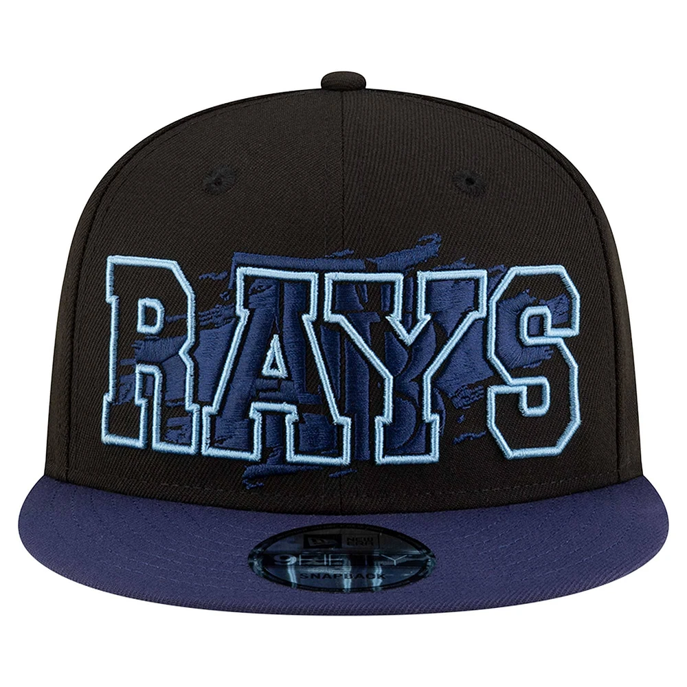 Men's New Era Black Tampa Bay Rays Splatter 9FIFTY Snapback Hat