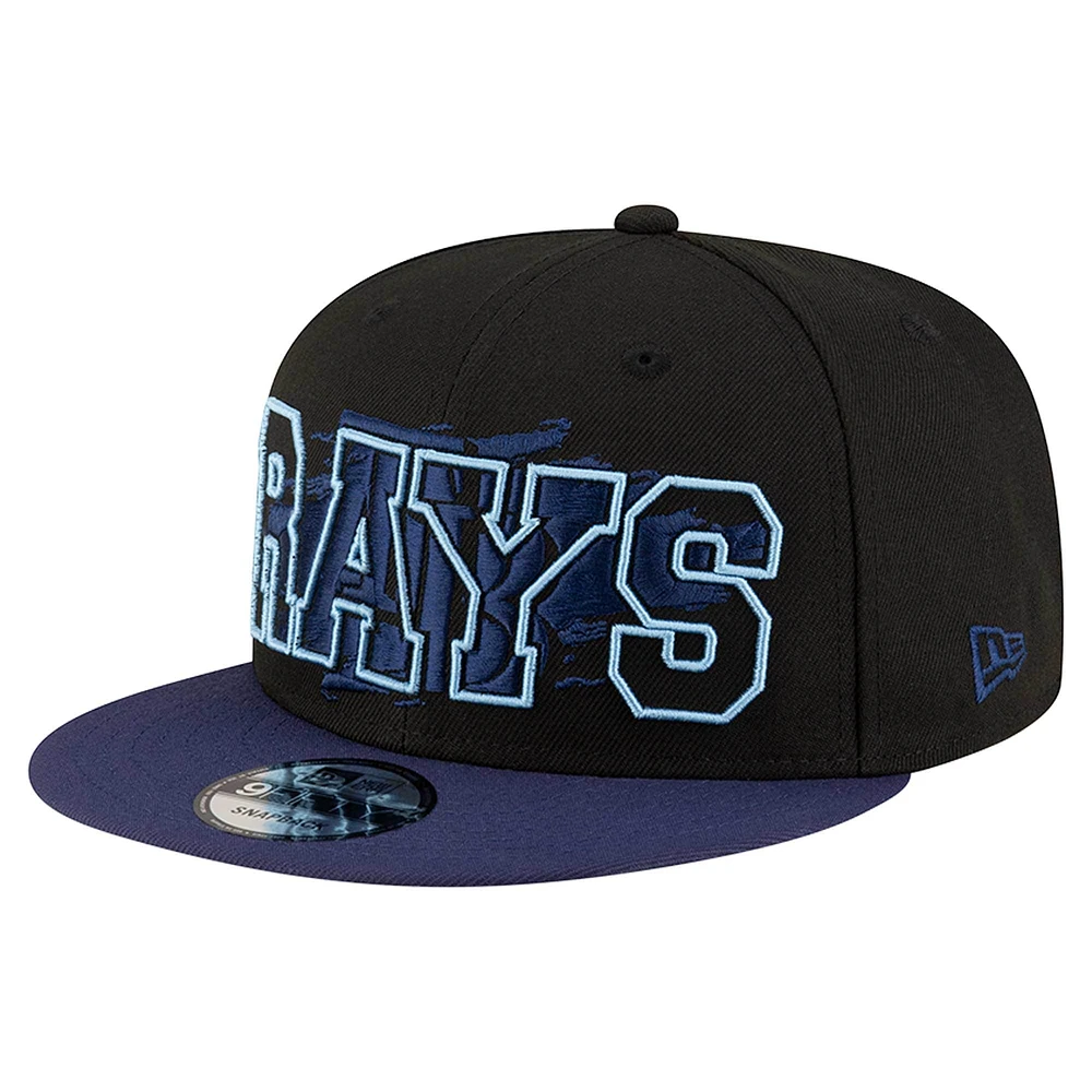 Men's New Era Black Tampa Bay Rays Splatter 9FIFTY Snapback Hat