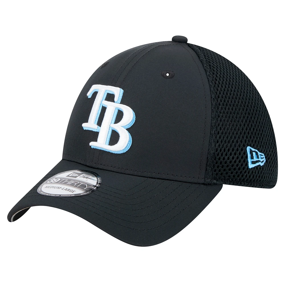 Casquette flexible 39THIRTY Team Tone des Rays de Tampa Bay New Era pour hommes, noire