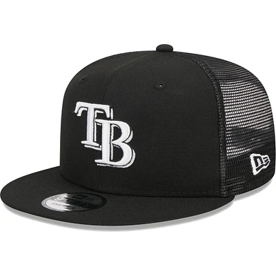 Men's New Era Black Tampa Bay Rays Trucker 9FIFTY Snapback Hat