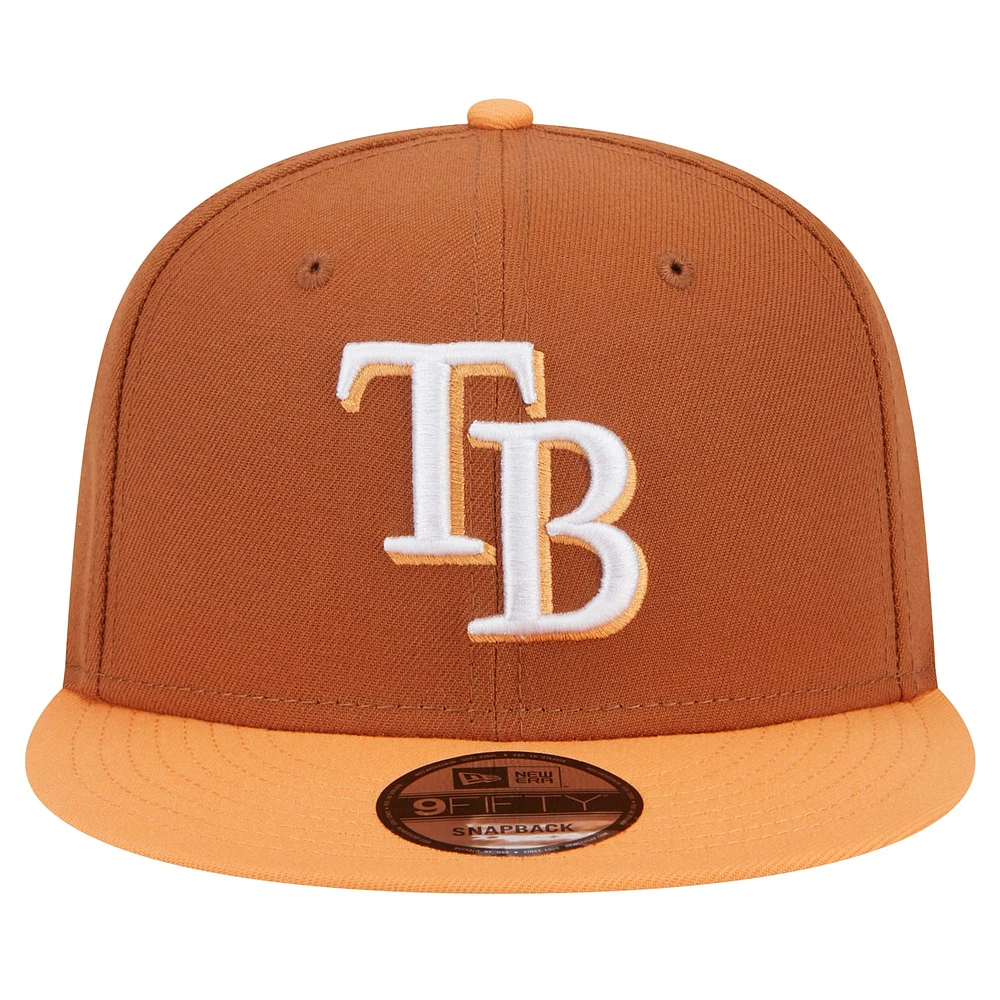 Men's New Era Brown Tampa Bay Rays Spring Color Two-Tone 9FIFTY Snapback Hat