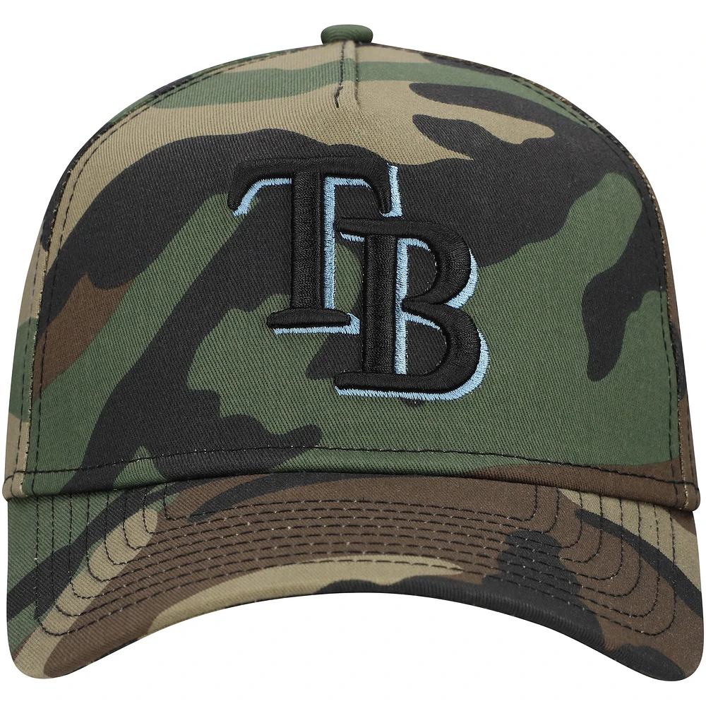 Casquette ajustable A-Frame 9FORTY Woodland Team Pop de Tampa Bay Rays de New Era pour homme