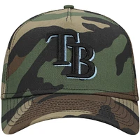 Men's New Era Camo Tampa Bay Rays Woodland Team Pop 9FORTY A-Frame Adjustable Hat