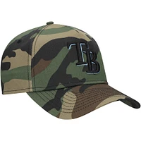 Men's New Era Camo Tampa Bay Rays Woodland Team Pop 9FORTY A-Frame Adjustable Hat