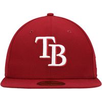 Men's New Era Cardinal Tampa Bay Rays White Logo 59FIFTY Fitted Hat