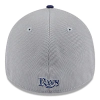 Men's New Era  Gray/Navy Tampa Bay Rays 2025 Batting Practice 39THIRTY Flex Hat