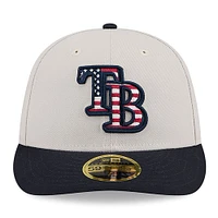 Men's New Era  Khaki/Black Tampa Bay Rays 2024 Fourth of July Low Profile 59FIFTY Fitted Hat