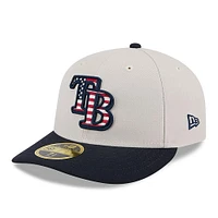 Men's New Era  Khaki/Black Tampa Bay Rays 2024 Fourth of July Low Profile 59FIFTY Fitted Hat