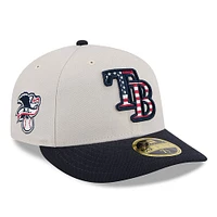 Men's New Era  Khaki/Black Tampa Bay Rays 2024 Fourth of July Low Profile 59FIFTY Fitted Hat