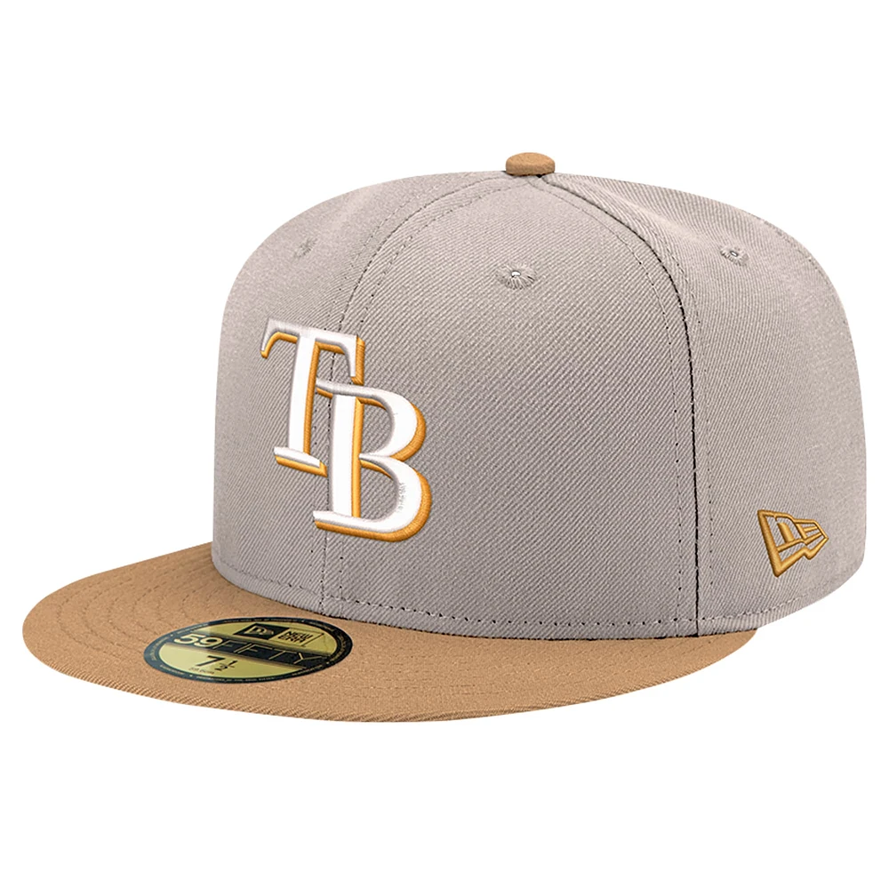 Men's New Era Khaki Tampa Bay Rays Stone Panama 59FIFTY Fitted Hat