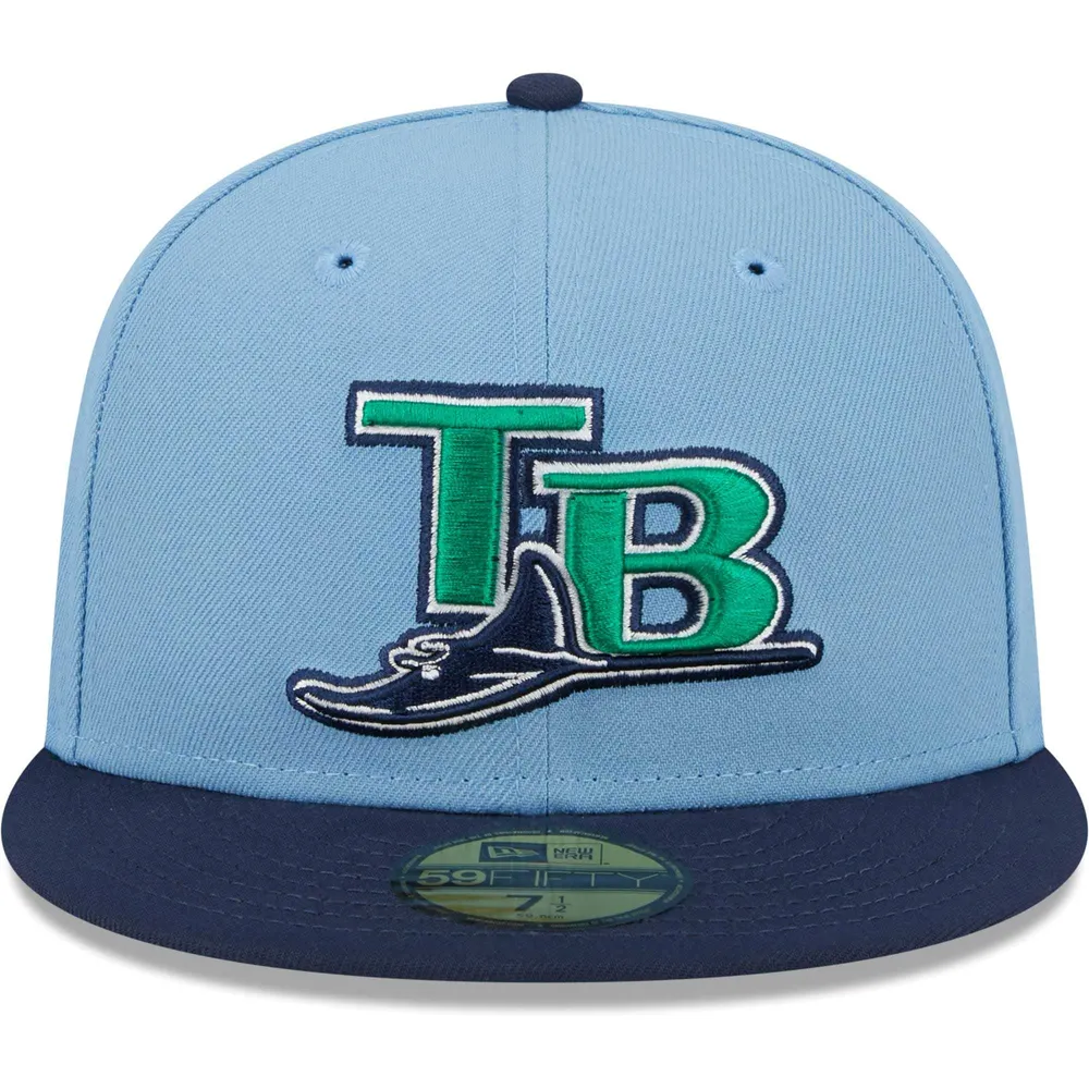 Tampa Bay Rays Hat Cap Fitted Mens 6 7/8 Blue White Spring