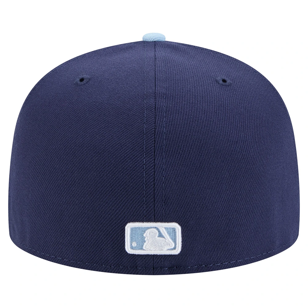 Casquette ajustée 59FIFTY bicolore New Era bleu marine/bleu clair Tampa Bay Rays pour homme