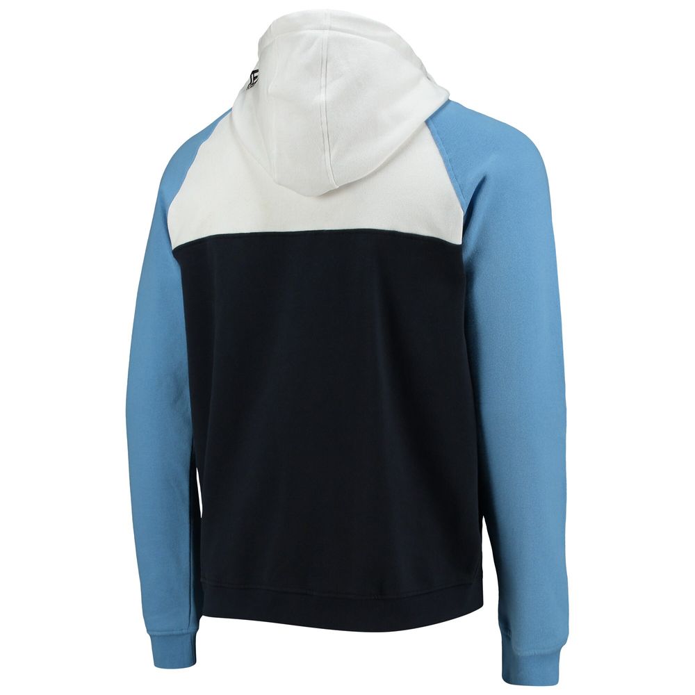 Men's New Era Navy/White Tampa Bay Rays Cooperstown Collection Quarter-Zip Hoodie Jacket