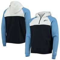 Men's New Era Navy/White Tampa Bay Rays Cooperstown Collection Quarter-Zip Hoodie Jacket