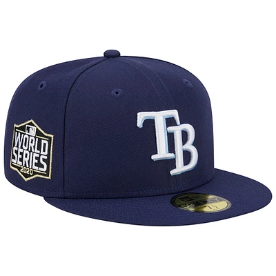 Casquette ajustée 59FIFTY pour homme des Tampa Bay Rays 2020 World Series Team Color New Era bleu marine