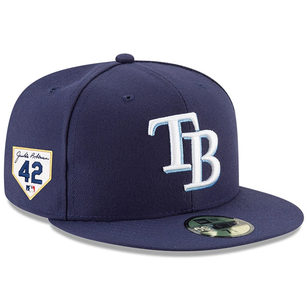 Casquette ajustée New Era Tampa Bay Rays 2024 Jackie Robinson Day 59FIFTY pour homme