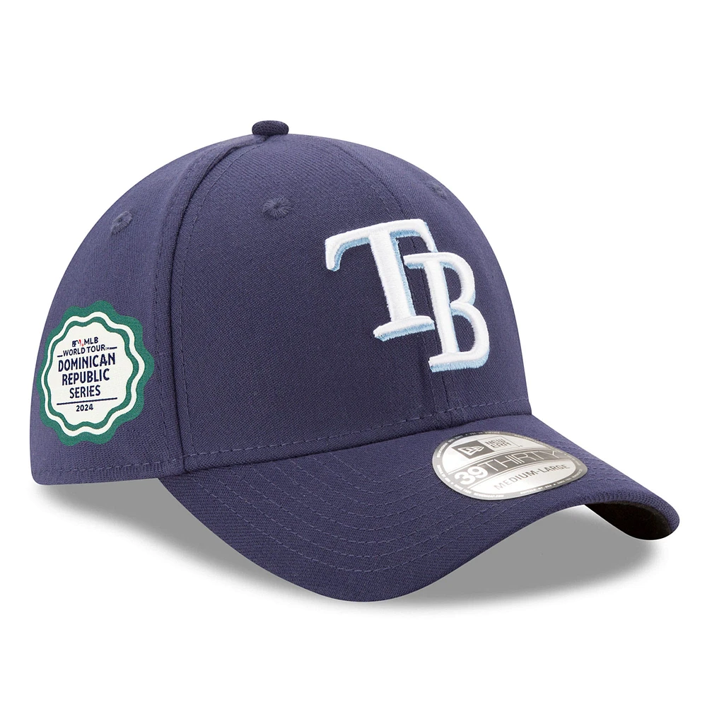 Men's New Era Navy Tampa Bay Rays 2024 MLB World Tour: Dominican Republic Series 39THIRTY Flex Hat