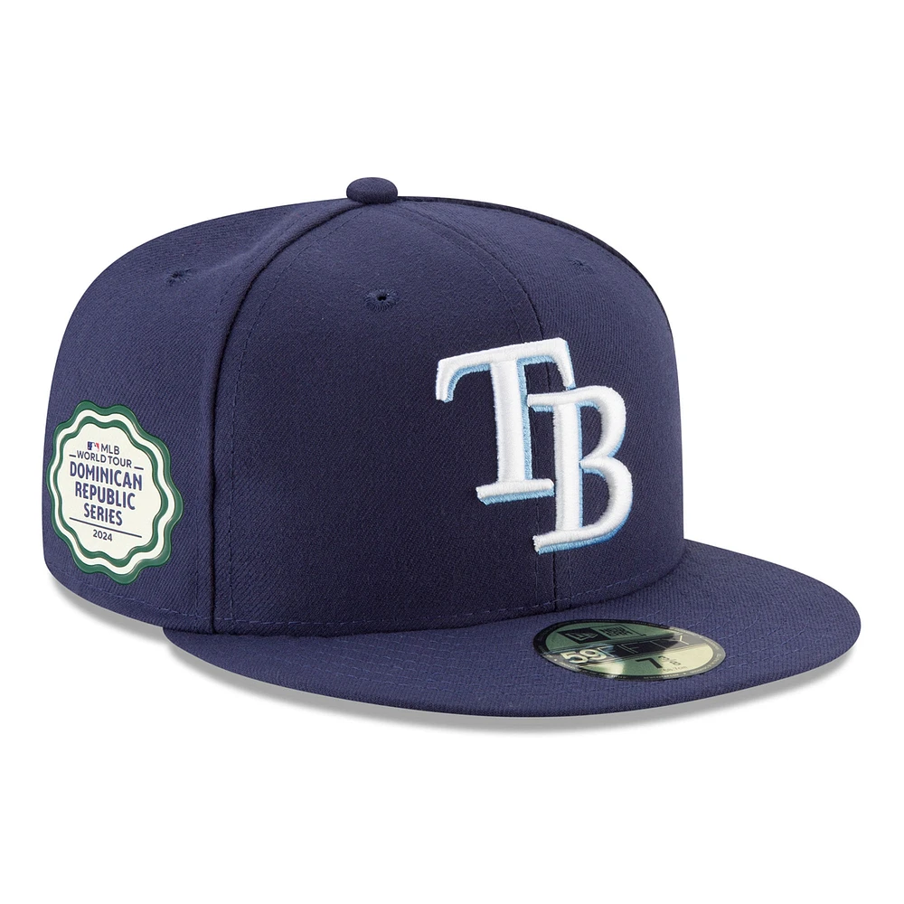 Men's New Era Navy Tampa Bay Rays 2024 MLB World Tour: Dominican Republic Series 59FIFTY Fitted Hat