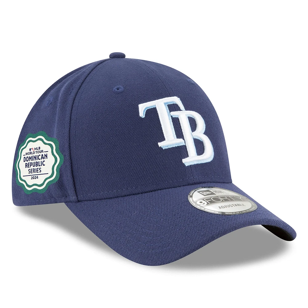 Casquette réglable 9FORTY Tampa Bay Rays 2024 MLB New Era pour homme, bleu marine : série République dominicaine