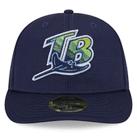 Men's New Era  Navy Tampa Bay Rays 2025 Batting Practice Low Profile 59FIFTY Fitted Hat