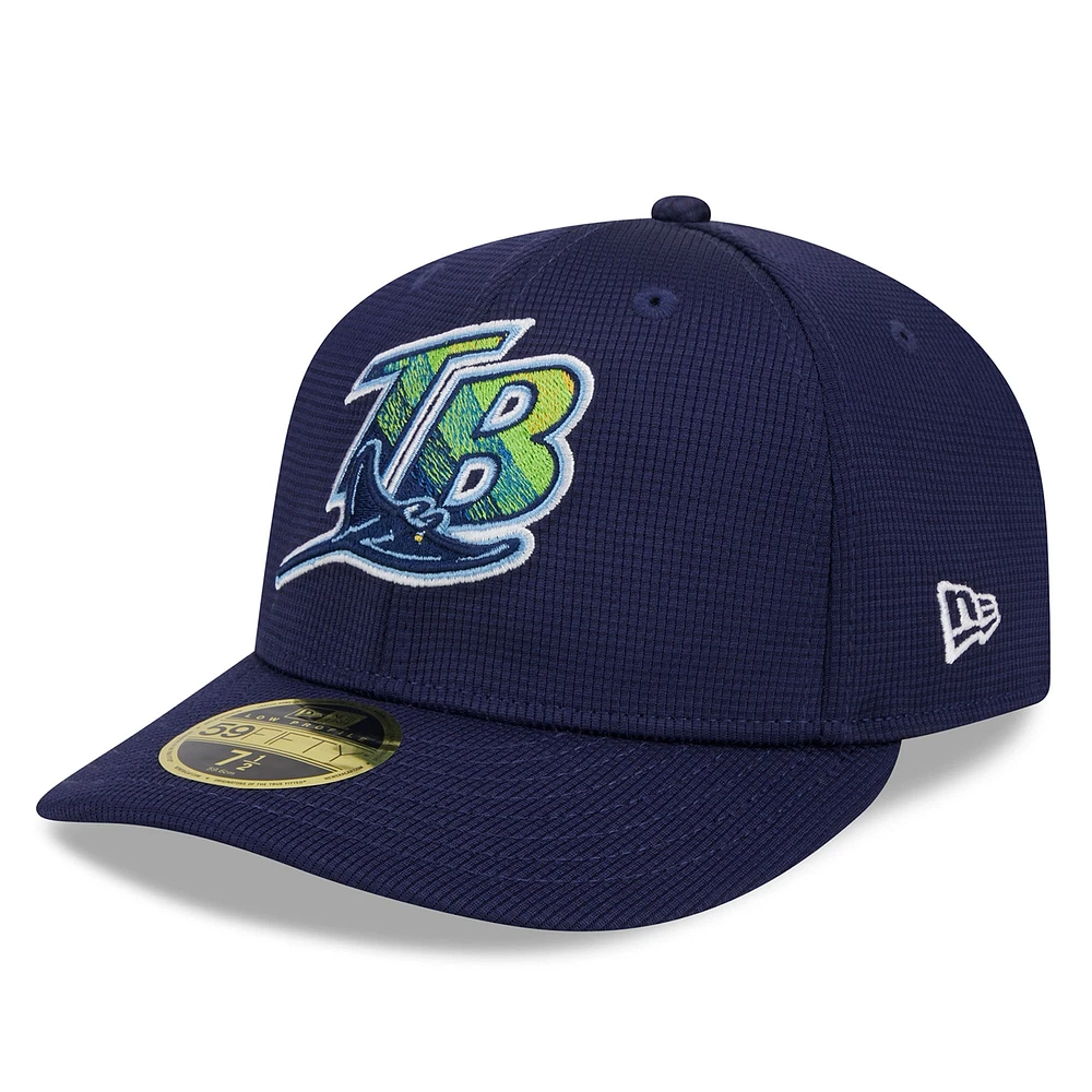 Men's New Era  Navy Tampa Bay Rays 2025 Batting Practice Low Profile 59FIFTY Fitted Hat