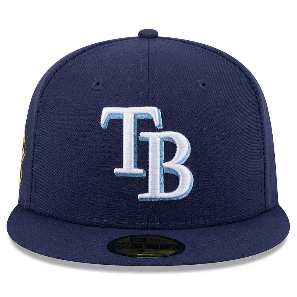 Casquette ajustée Jackie Robinson Day 59FIFTY bleu marine pour homme des Tampa Bay Rays 2025 de New Era