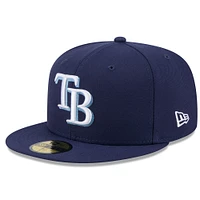 Casquette ajustée Jackie Robinson Day 59FIFTY bleu marine pour homme des Tampa Bay Rays 2025 de New Era