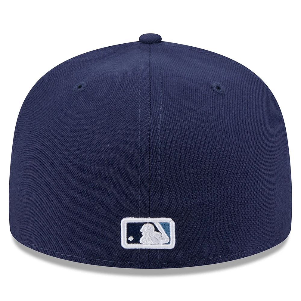 Casquette ajustée Jackie Robinson Day 59FIFTY bleu marine pour homme des Tampa Bay Rays 2025 de New Era