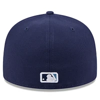 Casquette ajustée Jackie Robinson Day 59FIFTY bleu marine pour homme des Tampa Bay Rays 2025 de New Era