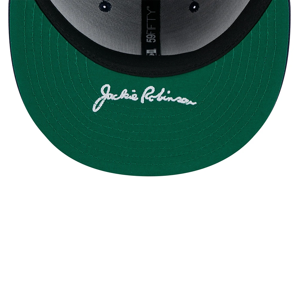 Casquette ajustée Jackie Robinson Day 59FIFTY bleu marine pour homme des Tampa Bay Rays 2025 de New Era