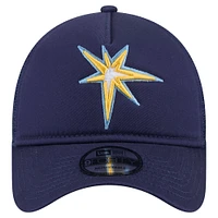 Casquette ajustable 9FORTY A-Frame Trucker bleu marine Tampa Bay Rays de New Era pour homme