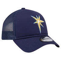 Men's New Era Navy Tampa Bay Rays 9FORTY A-Frame Trucker Adjustable Hat