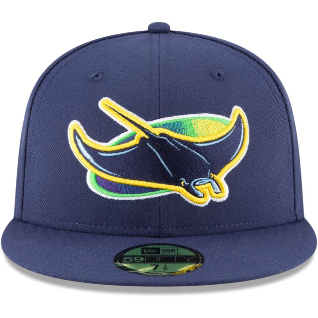 Casquette ajustée On-Field 59FIFTY pour homme New Era bleu marine Tampa Bay Rays Alternate Authentic Collection