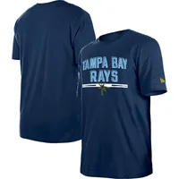 T-shirt d'entraînement au bâton New Era pour homme des Tampa Bay Rays bleu marine