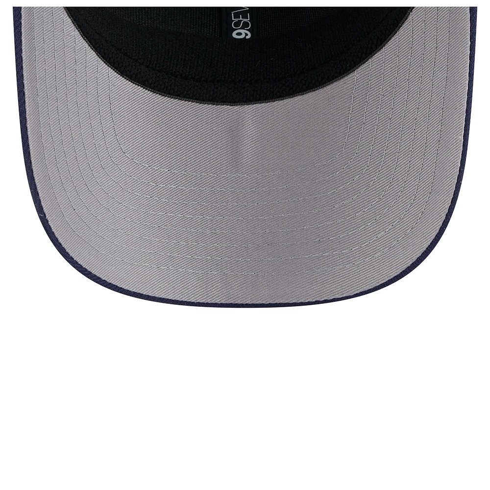 Casquette extensible à bouton-pression New Era bleu marine Tampa Bay Rays 9SEVENTY pour homme