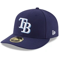 Casquette ajustée 59FIFTY à profil bas pour homme Tampa Bay Rays Game Authentic Collection New Era bleu marine