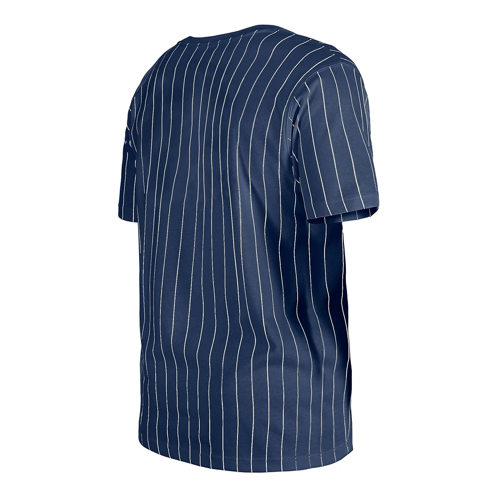 Men's New Era Navy Tampa Bay Rays Throwback Pinstripe T-Shirt