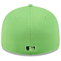 Casquette d'entraînement au bâton City Connect 59FIFTY verte fluo New Era pour homme des Rays de Tampa Bay