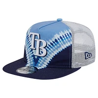 Casquette ajustable New Era Tampa Bay Rays Tie-Dye Golfer Trucker pour homme
