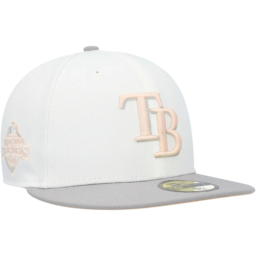 Casquette ajustée 59FIFTY avec écusson latéral New Era pour homme des Rays de Tampa Bay 2008, blanc/gris