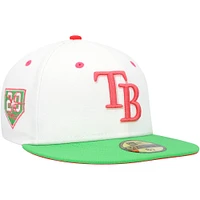 Casquette ajustée 20th Anniversary Watermelon Lolli 59FIFTY New Era pour homme des Rays de Tampa Bay, blanc/vert