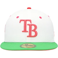 Men's New Era White/Green Tampa Bay Rays 20th Anniversary Watermelon Lolli 59FIFTY Fitted Hat