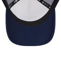 Men's New Era White/Navy Tampa Bay Rays Spring Training Circle Foam A-Frame 9FORTY Trucker Adjustable Hat